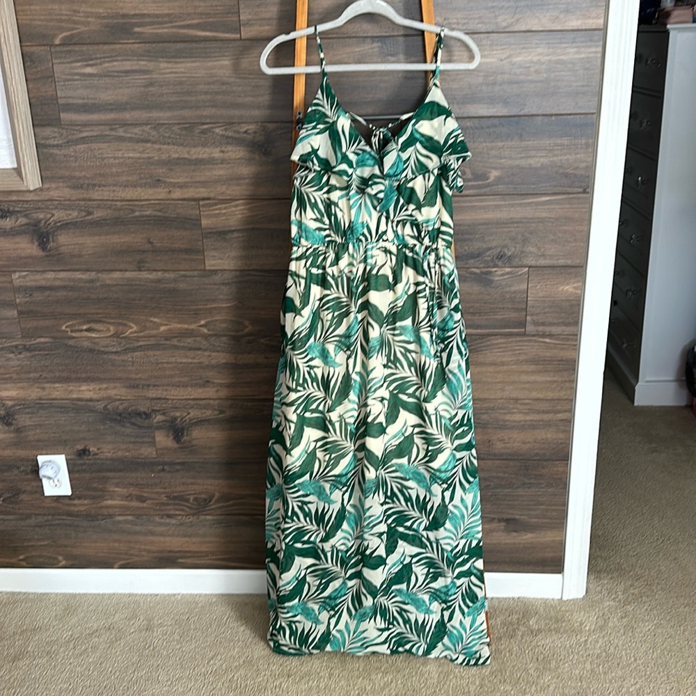 Japna Green Leaf Maxi Dress